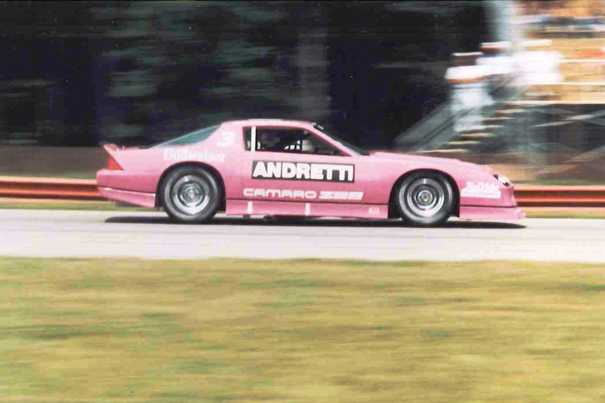 Mario Andretti in IROC race at Mid-Ohio (1985)