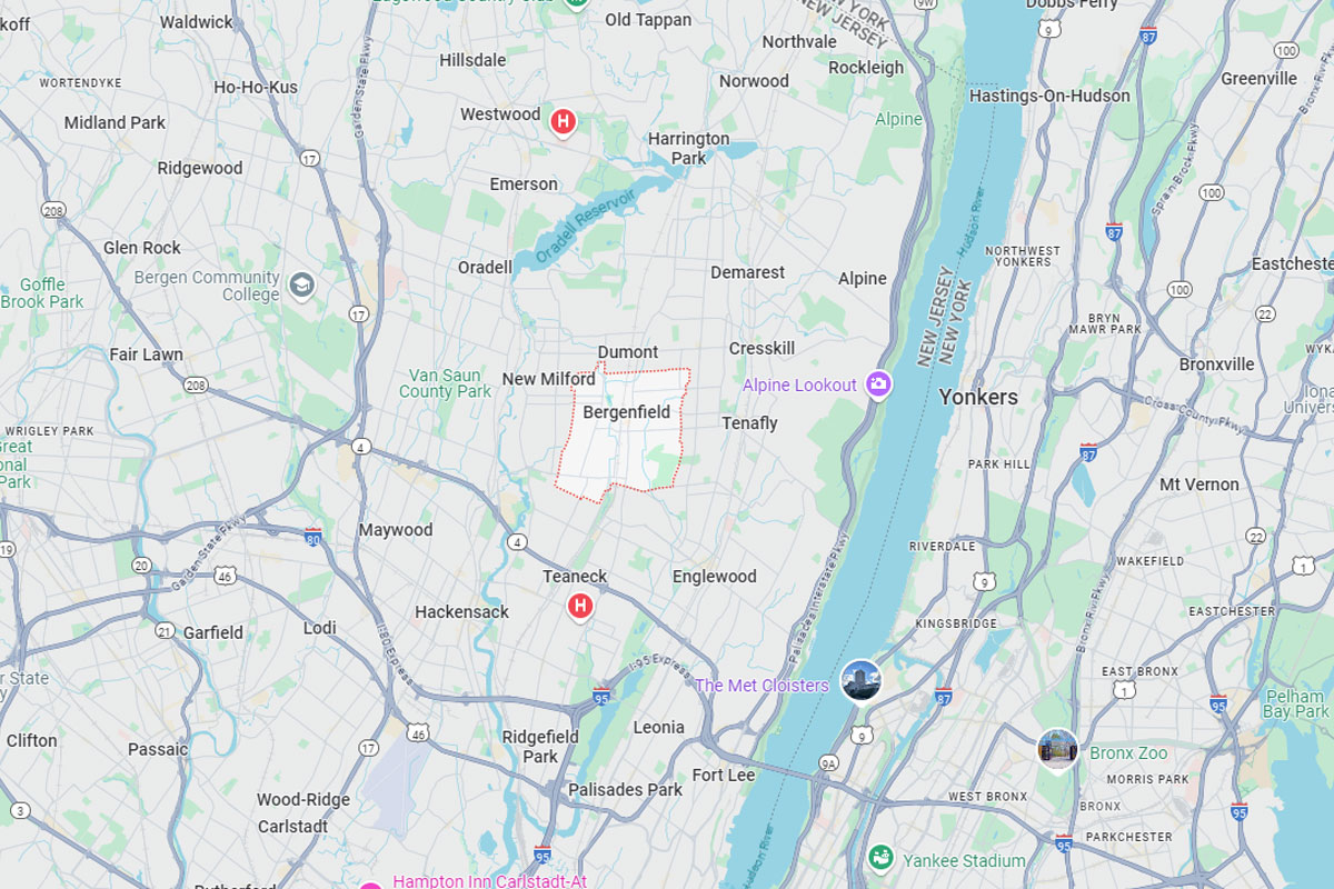 A Google Map of Bergenfield