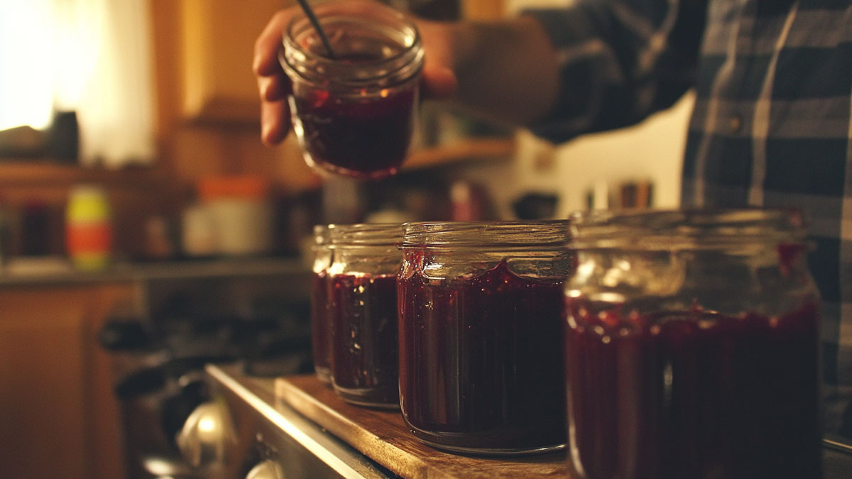 A person making jam