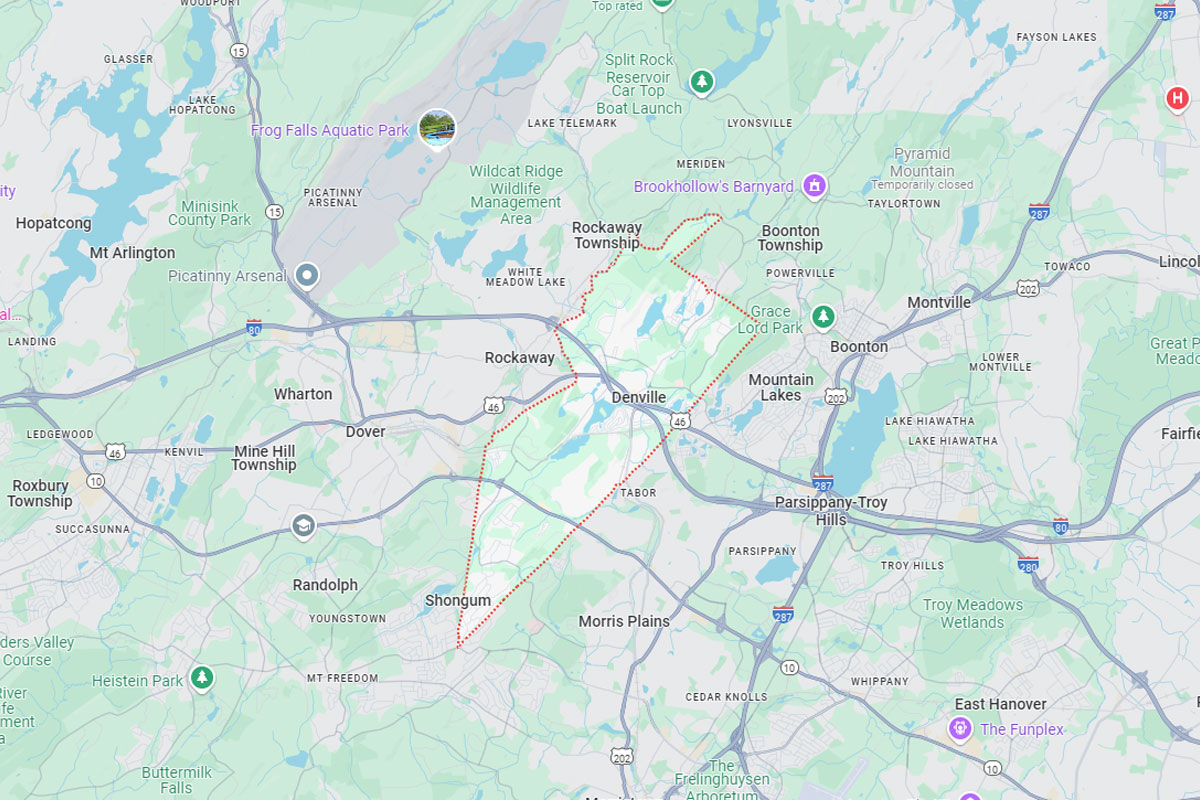 A Google Map of Denville