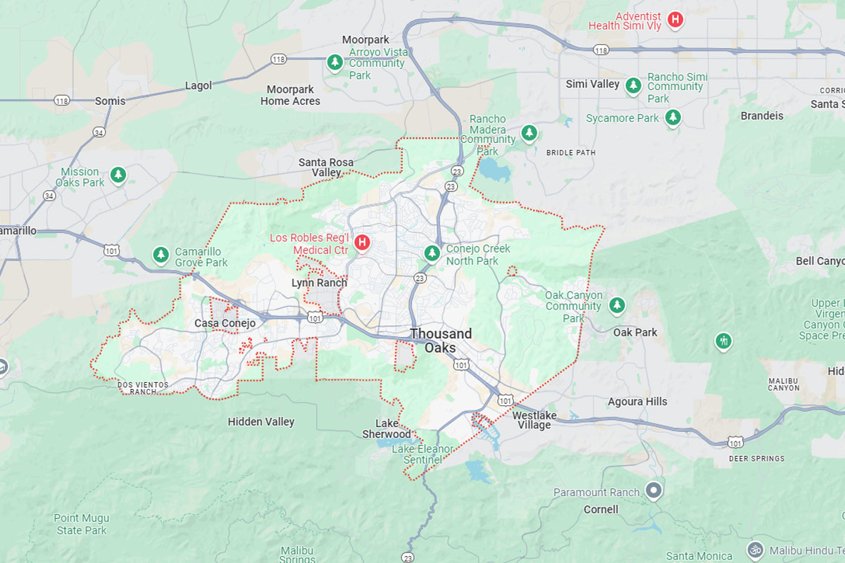 Google Map of Thousand Oaks