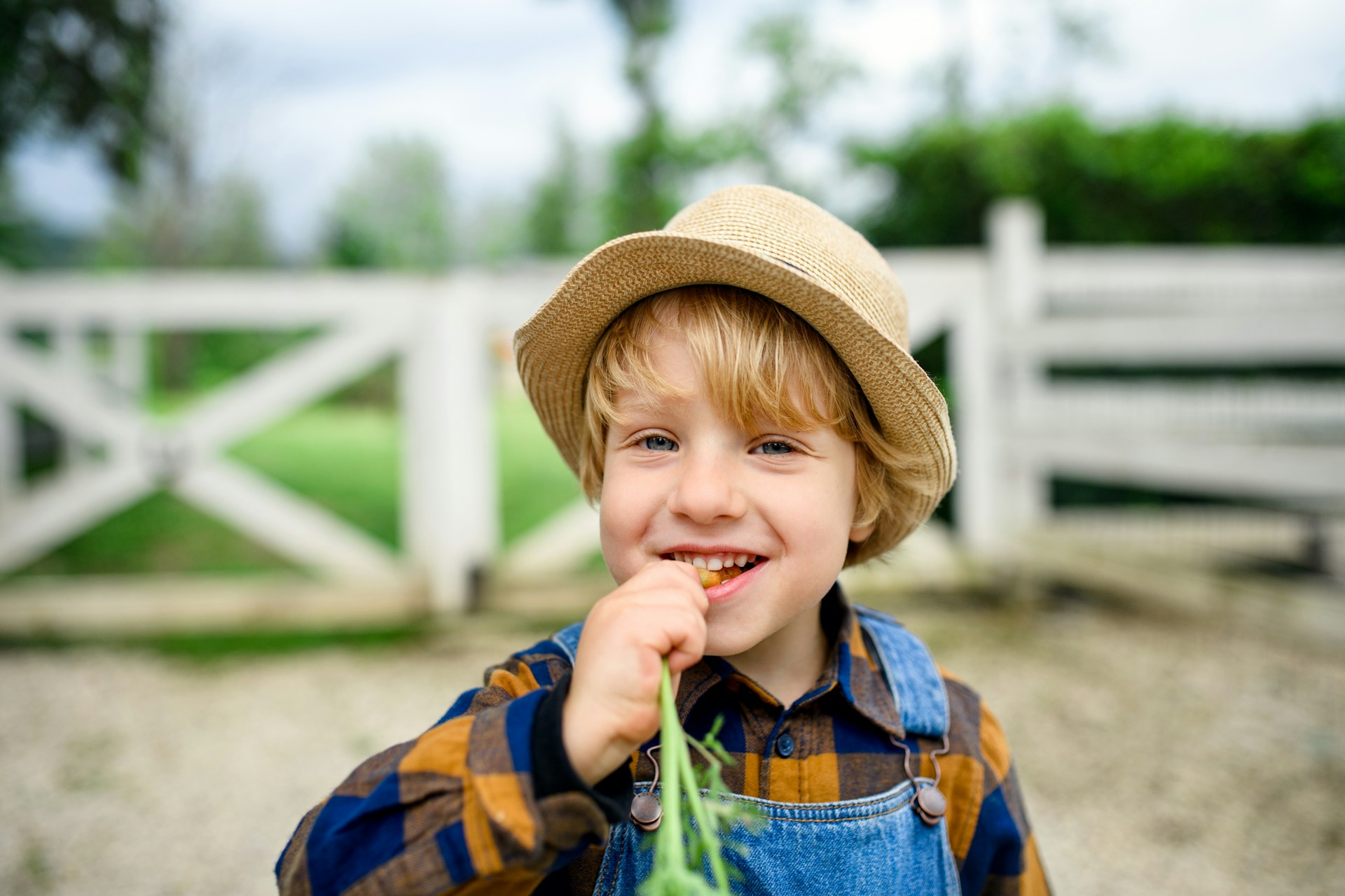 happy kid vegetables