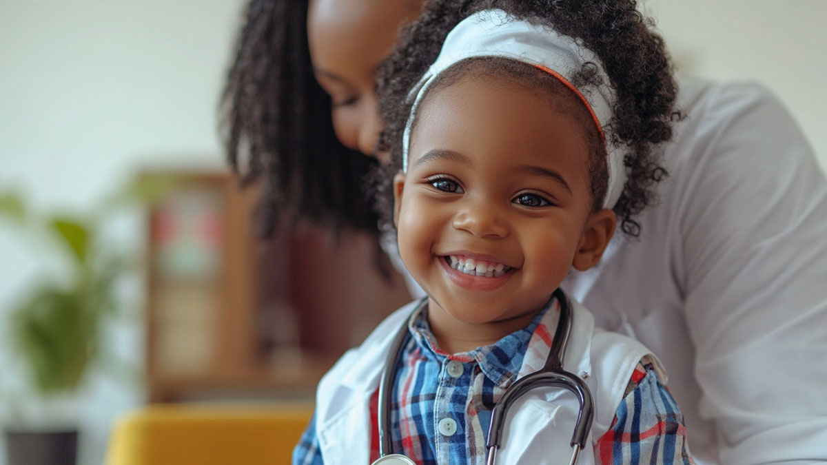 Child dressed as a doctor