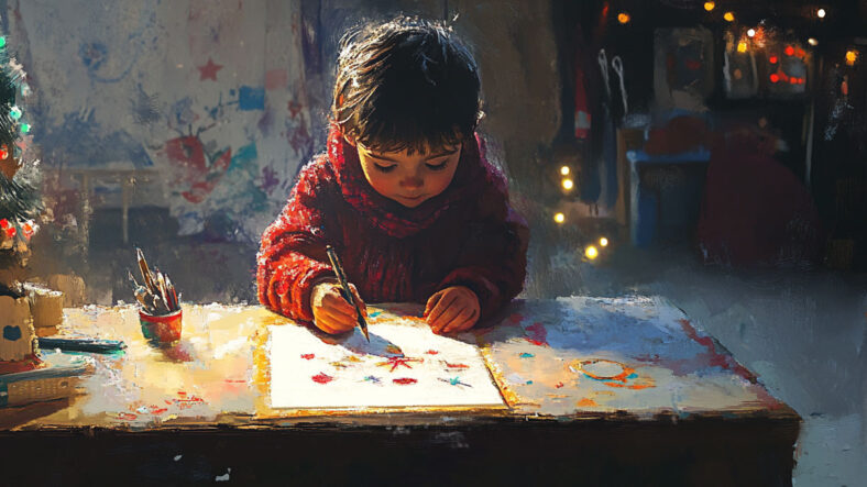 A child drawing a picture